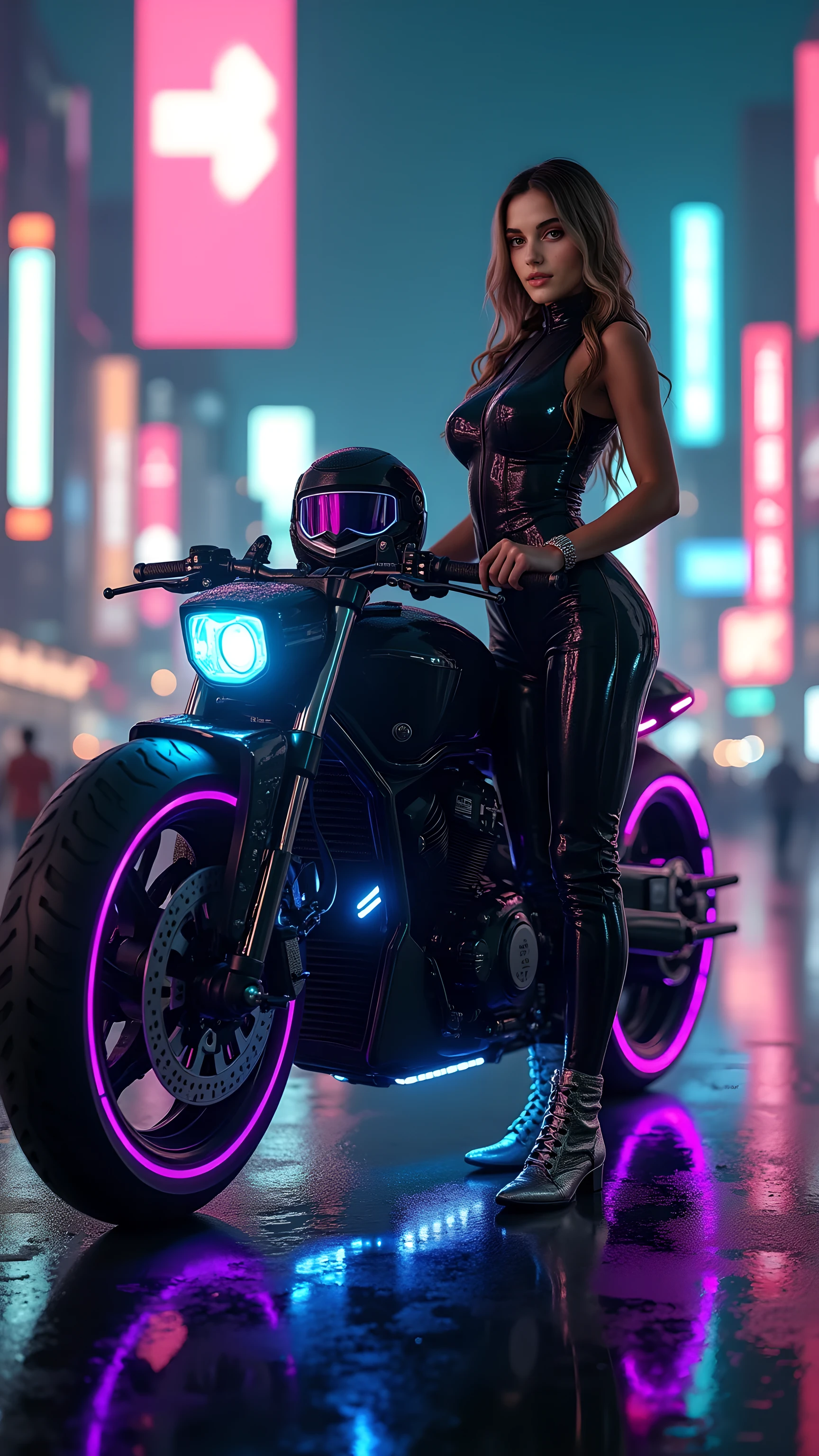 ((Mejor calidad)), ((obra maestra)), (muy detallado: 1.3), 3D, Shitu-mecha, hermosas mujeres cyberpunk con su mecha en las ruinas de la ciudad de una guerra olvidada, ancient technology, HDR (High Dymanic Range), trazado de rayos, NVIDIA RTX, superresolución, irreal 5, Sub-Surface Scatterring, texturizado PBR, posprocesamiento, Anisotropic filtering, profundidad de campo, Maximum clarity and sharpness, texturas multicapa, mapas de albedo y especulares, sombreado de superficie, Accurate simulation of light-material interaction, proporciones perfectas, octanaje renderizado, two tone lighting, ISO bajo, balance de blancos, regla de tercios, apertura amplia, 8K RAW, Efficient Sub-Pixel, sub-pixel convolution, Luminescent Particles, Light scattering, Tyndall effect--S2 cybernetic helmet --auto