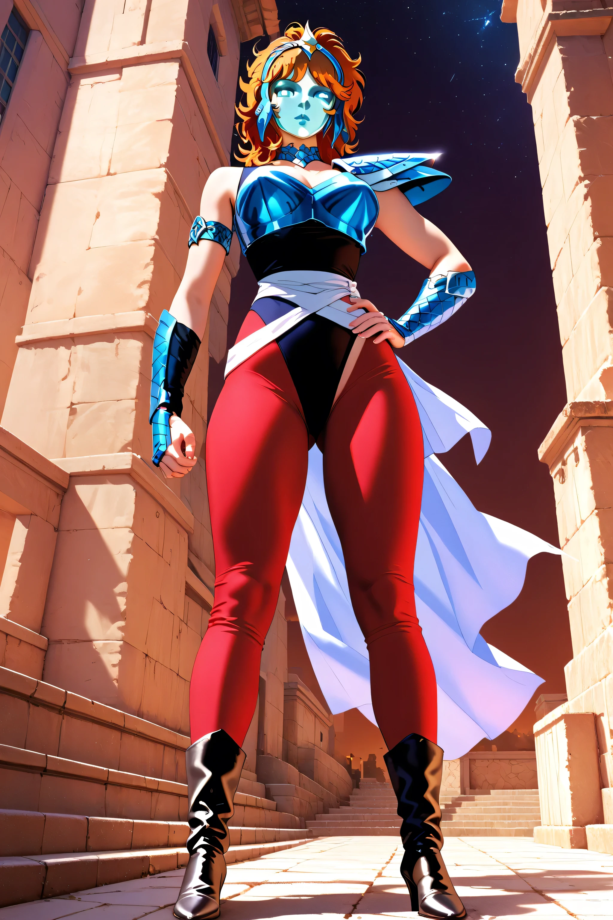 score_9,score_8_up,score_7_up,from below, 1girl,mature female,full body,standing,hand on own hip,medium breasts,narrow waist,wide hips,mature female,milf,high heel boots,jewelry, Outstanding,master work,32K,UHD,best quality,perfect work,ray tracing,ultra-clear,ultra-high-definition,detailed,ultra-high resolution,Best quality,masterpiece,soft light,official art,masterpiece,high quality,highres,absurdres,best quality,epic scene,natural textures,highest quality,8K,Ultra-HD,ultra detail,epic scene,natural textures,eagle marin,orange hair,brown hair,hair ornament,bird hair ornament,armor,leotard,silver mask,full-face mask,expressionless,
