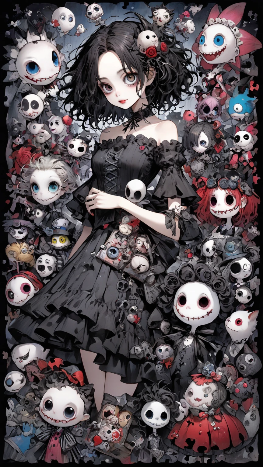 (((How to cut paper))), 1 zombie, Dress up, Soft cream、Bob Hair、