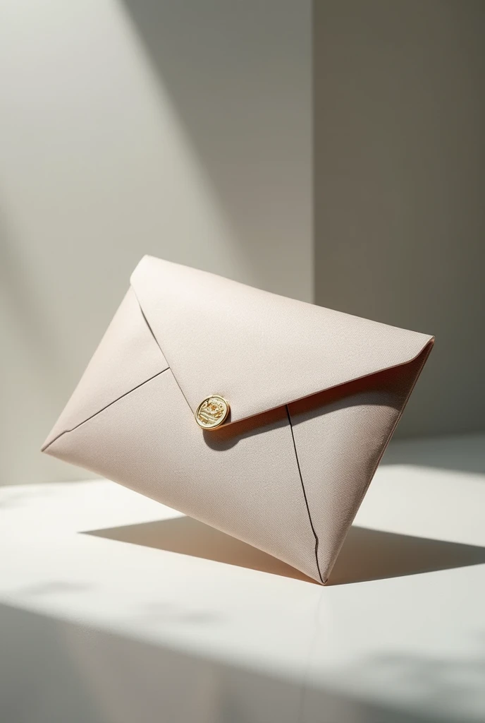 beige clutch, color natural, elegant style, worn by a woman with European features (by rubio, perfect skin), Full body photo, without showing head or feet (American photographic plan)((hyper realistic)), ((high-definition detailing)), full HD, angle with fujifilm camera, Sewing