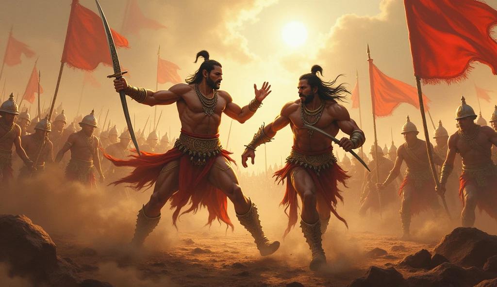 Mahabharat Karan Fighting with Arjun images in mahabharat yudh sathal