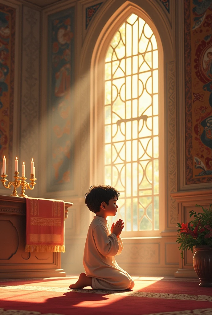 Animated sleeping altar boy