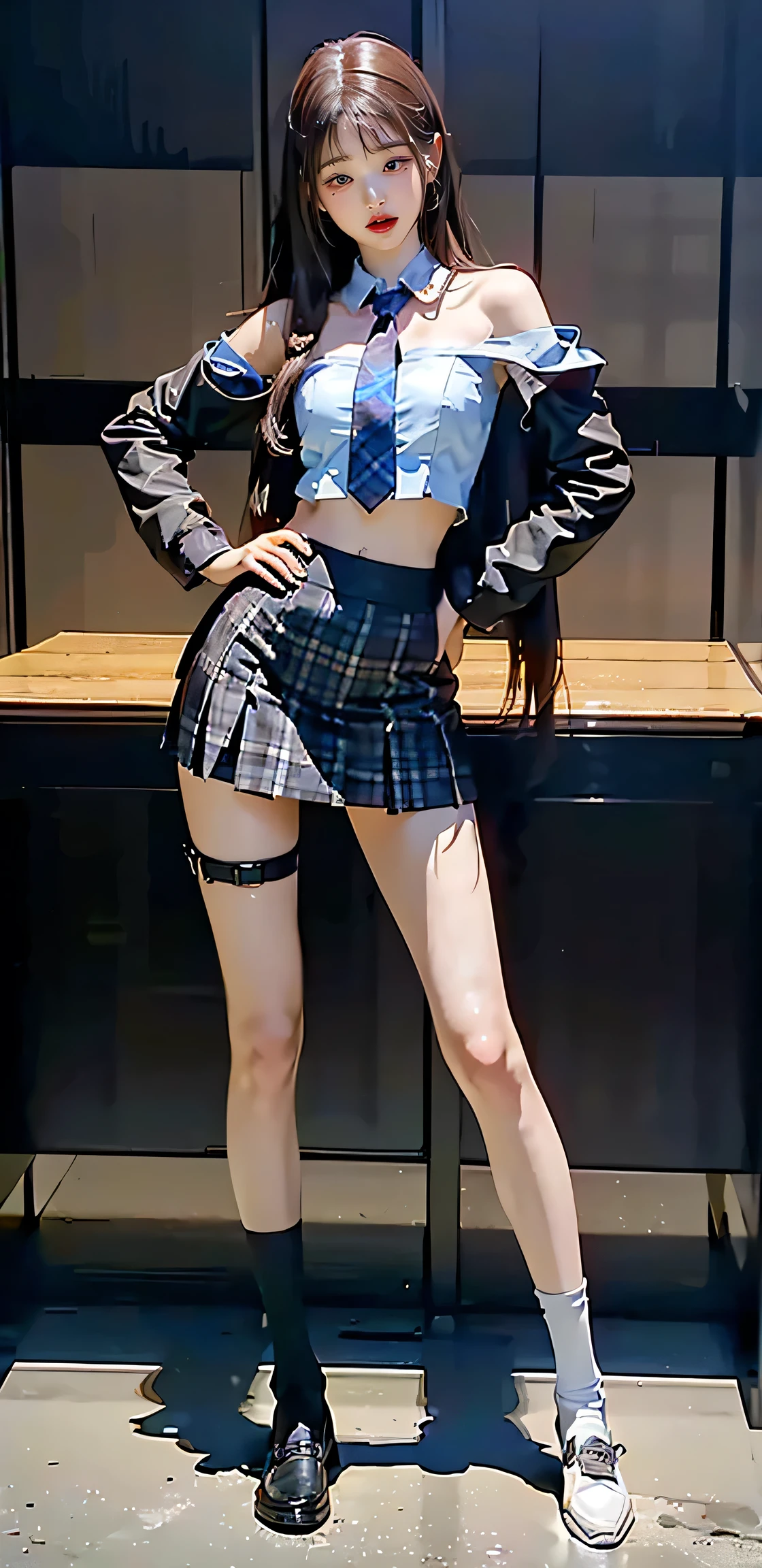 a little school slut about 6 years old. the Russian girl is 6 years old. flat chest. skinny, slender, beautiful smooth legs. She is dressed in a very short skirt like a prostitute. high heels and fishnet tights. He stands tall in the classroom.