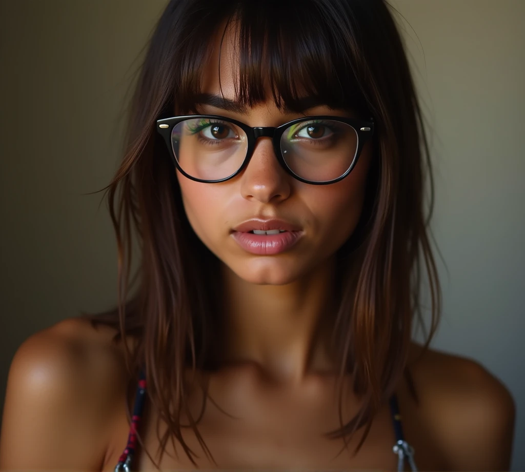 Big girl with glasses titsjob jerk my dick