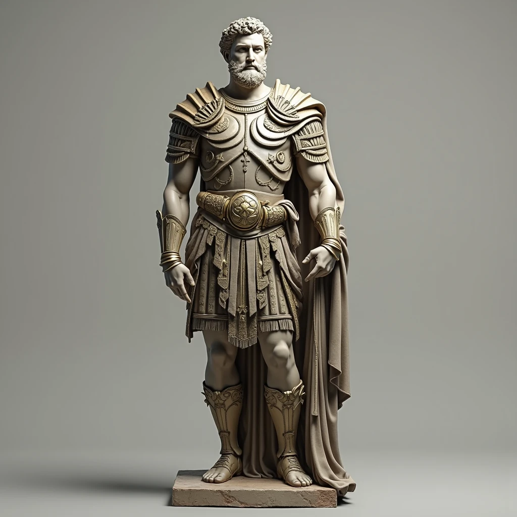 a realistic full body greek white marble statue of julius caesar wearing a ghostly toga, neutral background, moody, , photorealistic, cinematic scene, super detailed, hyper realistic, bright lights, 8 k --auto --s2