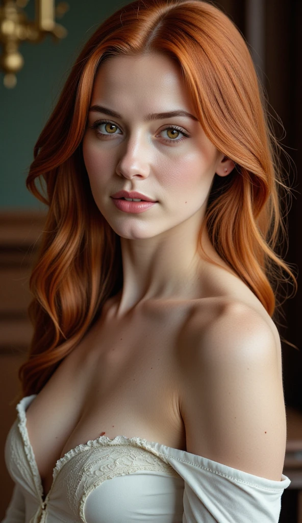 mujer de pelo rojo desnuda, raw, a photo of a seductive 30 year old woman with red hair, red lingerie, (redhead hair:1.2), (textured skin, skin pores:1.1), (moles:0.8), imperfect skin, flawless face, , (sun-kissed:1.1), ((photorealistic):1.1 dark lighting, nighttime, life like, photorealistic