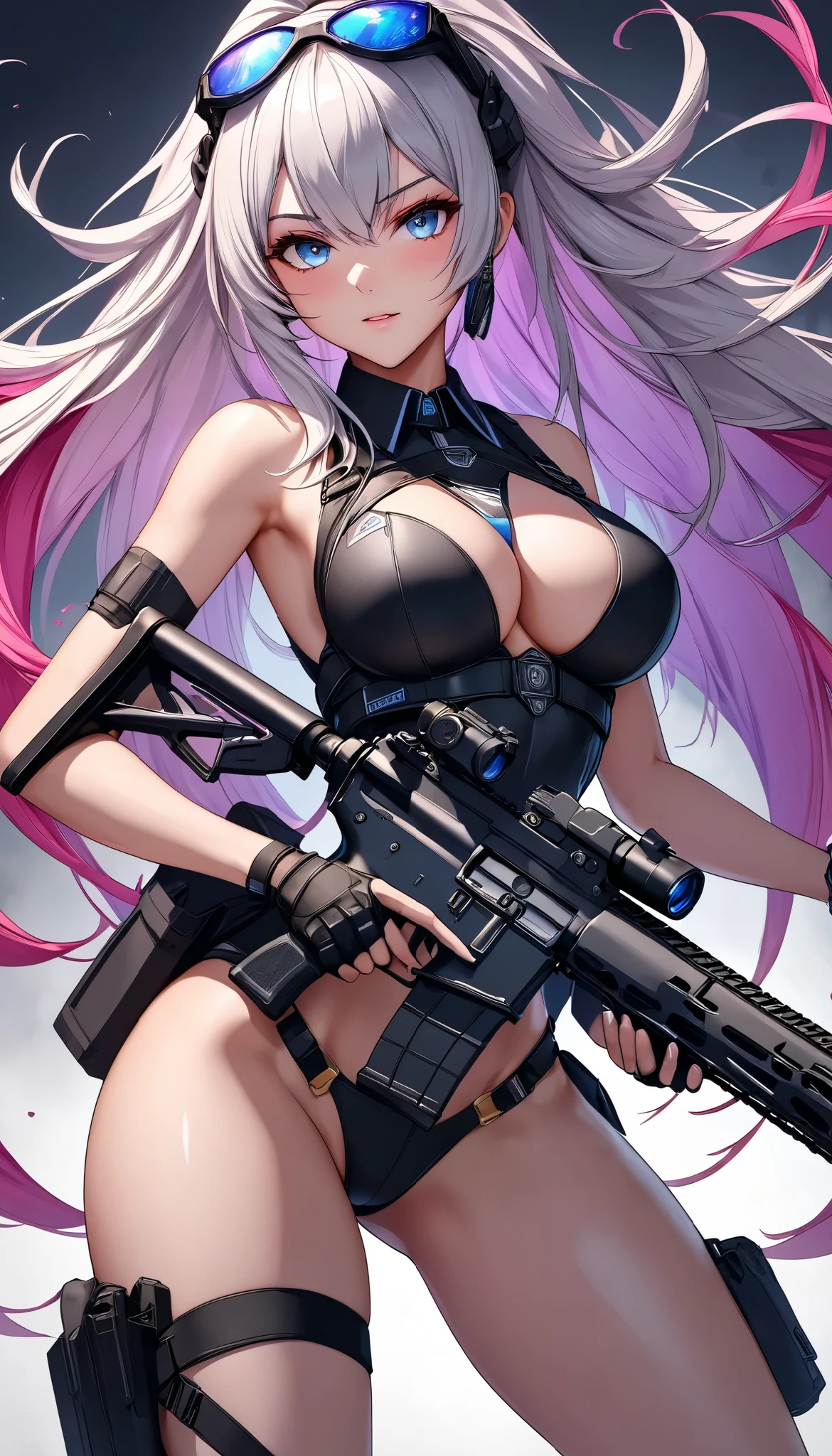 1 girl ,mech girl, holding a heavy sniper rilfe, beautiful clothes,(a high resolution, Best quality), anime style, from girls frontline, fine details. girls frontline, girls frontline universe, girls frontline style, girls frontline, girls frontline cg, soft anime illustration, 2 0 2 2 anime style, 2022 anime style, pixiv contest winner, pretty anime character design, render of april