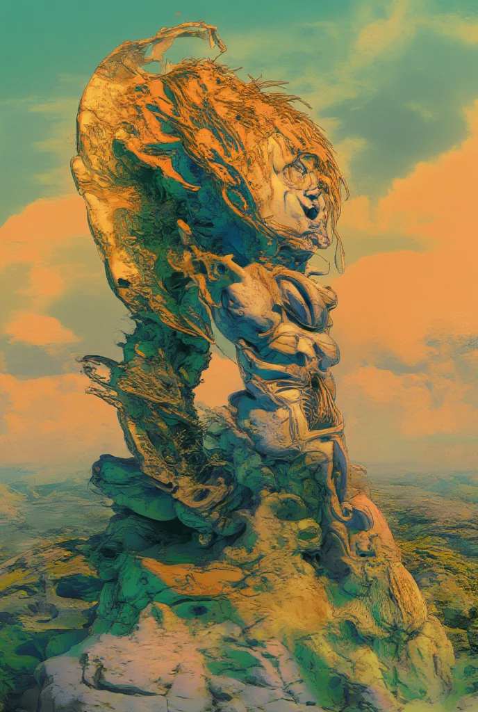  ( Another Self in My Head ), Divided Consciousness 、 Obata Takeshi's Manga  ,  popular on pixiv , Serial Art,  psychedelic cartoon ,  dreamy psychedelic anime ,  psychedelic LSD manga , junji ito's uzumaki, Shintaro Kago, Color Manga, Subtle Junji this ,  Jojolion Cover Art Style,  junji this work , ((big sagging breasts))