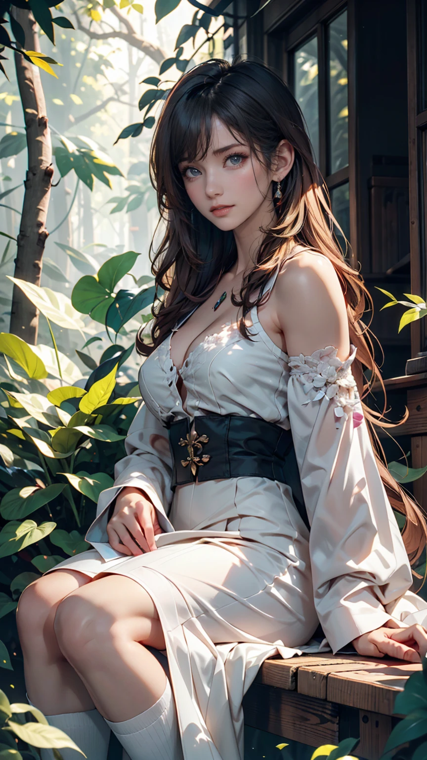 ((best qualtiy)), ((tmasterpiece)), (the detail:1.4), 3D, Translucent tulle,The jade body looms,Feminine curves,Plump upper circumference,Slim waist,Round buttocks,Skin like coagulation,Smooth and smooth,muscule detail,Subcutaneous scattering,Authentic texture,Natural movements,hair flowing,The fabric is messy,A gentle breeze,The shadows of the trees swayed,soft backlight,Wide depth of field,with petals falling,extremely colorful,Fine color grading,Focal beautification,Extended depth of field, Lens cloning,Polyangular action,Slow speed,Liquid mixing,Smoky atmosphere,Tone blending,Special effects glow,Alpha masking,fluid simulation,Delicate and gorgeous,Dynamic graphics,Exquisite,White balance、the rule of thirds、8K RAW、