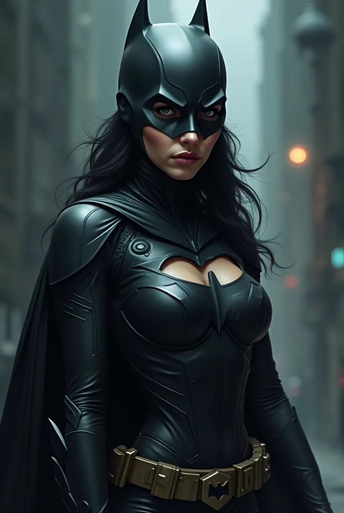 a Batman Nightmare version with red and black flying uniform with more detail, uma cicatriz no rosto, dentes mais monstruosos e afiados, 4k resolution, Cena de filme de terror 8k, hyper realistic, Ultra Detalhado, Afiada, coerente,  Vista de cima para baixo