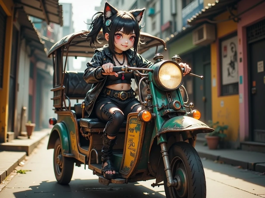 Artificial intelligence self-driving car driver robot,
Robot is a cute girl,
Riding in a colorful car,
The robot is the driver,
Photorealistic,
Octane Rendering,
Unreal Engine,
Ultra-realistic