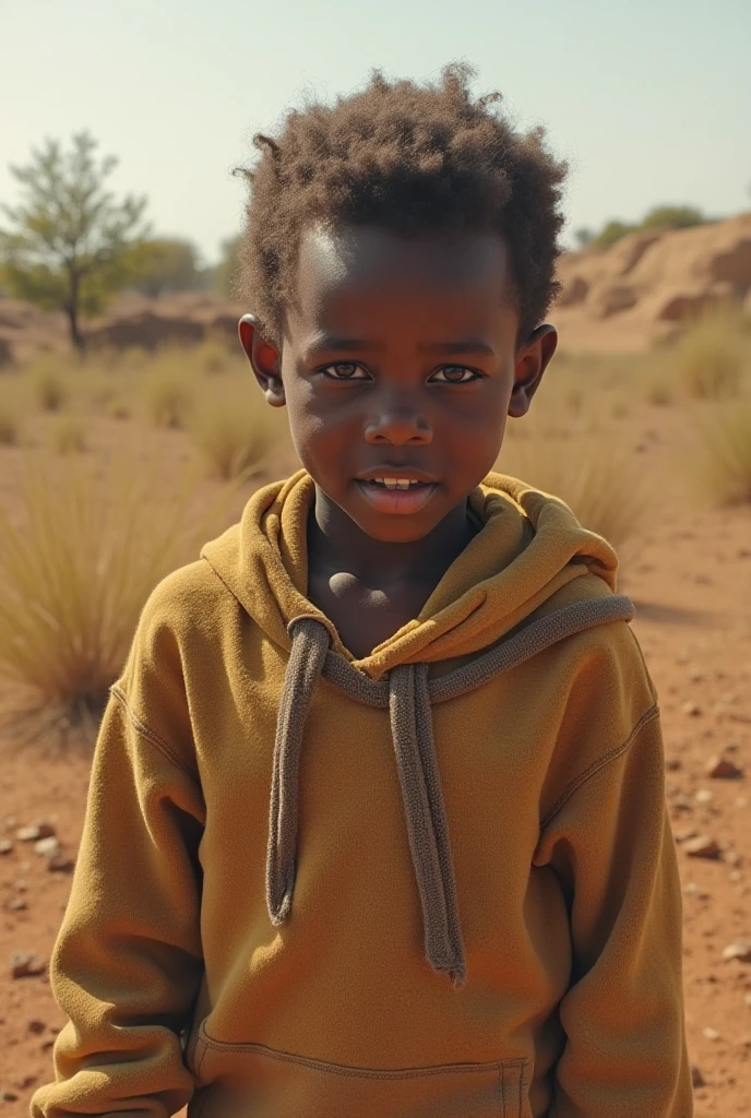 A child from Sudan making a gesture of silence