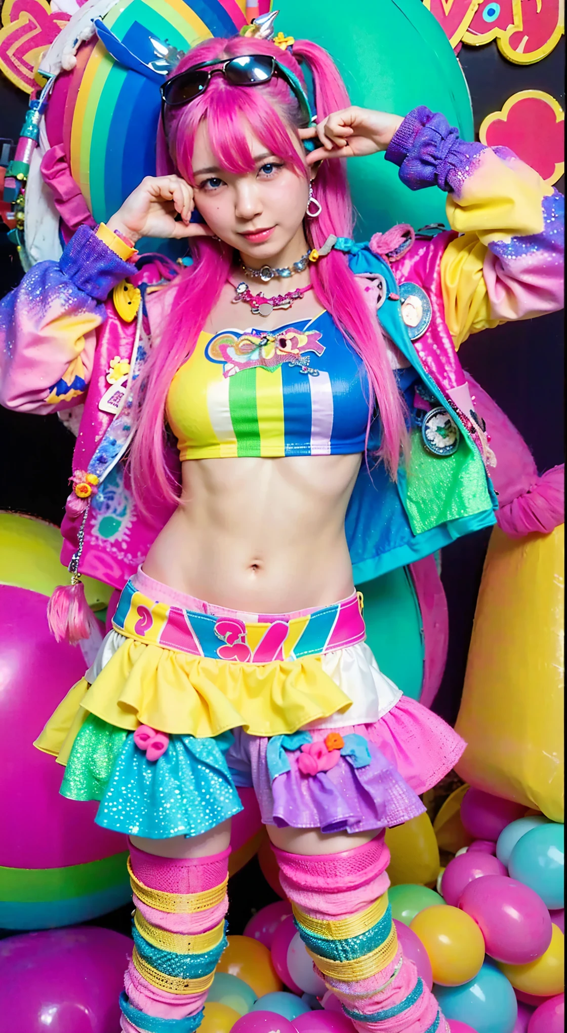 (Completely live action:1.37), (Amazingly realistic textures:1.37), (masterpiece, best quality:1.2), (8k uhd, 16k, 32k, ultra high res), amazingly realistic skin, amazingly realistic photo, superrealism, (photorealistic:1.37), (RAW photo), ultimately realistic, (ultimately realistic all details), (ultimately realistic all textures), super realistic lighting, super realistic shadow, (japanese girl:1.5), (realistic idol face), smiling, happy, super realistic face, ultimately realistic skin, ultimately realistic eyes, (mascara:1.35)ultimately realistic background, ultimately realistic detail up, kkw-ph1, GotouMaki, (Canon EOS R6, 85mm, 1/200s, f/5.6, ISO 1600), (tattoo), (mechanical armor:1.37), (sel-frame glasses), (blue eyes:1.2), (silver hair:1.3),