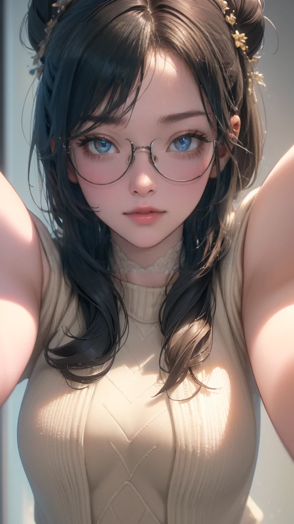 Glasses sexy exposed fair single eyelid baby face