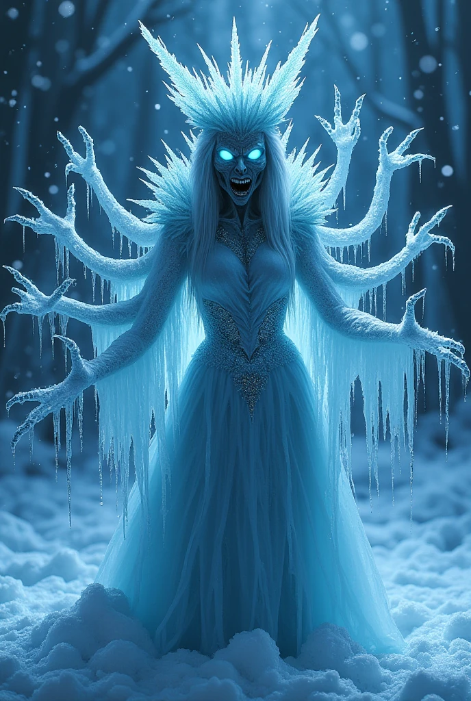 digital art, semi realistic hyper detailed masterpiece, dynamic, awesome quality,DonMGl4c14l, female aswang, medium-sized humanoid, predatory appearance, shapeshifter, sharp, feral features, claws and fangs, glowing eyes, keen sense of smell, heightened senses, dark ominous presence, sinister malevolent expression, lush,homeostatic,onyx,rainforest,unknown,languages,self-regulating,torrential,cylopean, <lora:DonMGl4c14l-000008:1>