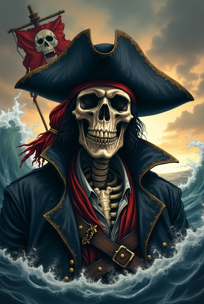 ((black metal guy)),wearing pirate outfit, drinking a bottle of rum, (looking over a village from a hill), ships in the distant ocean, visible fangs, masterpiece, best quality, (((sketch doodle)))