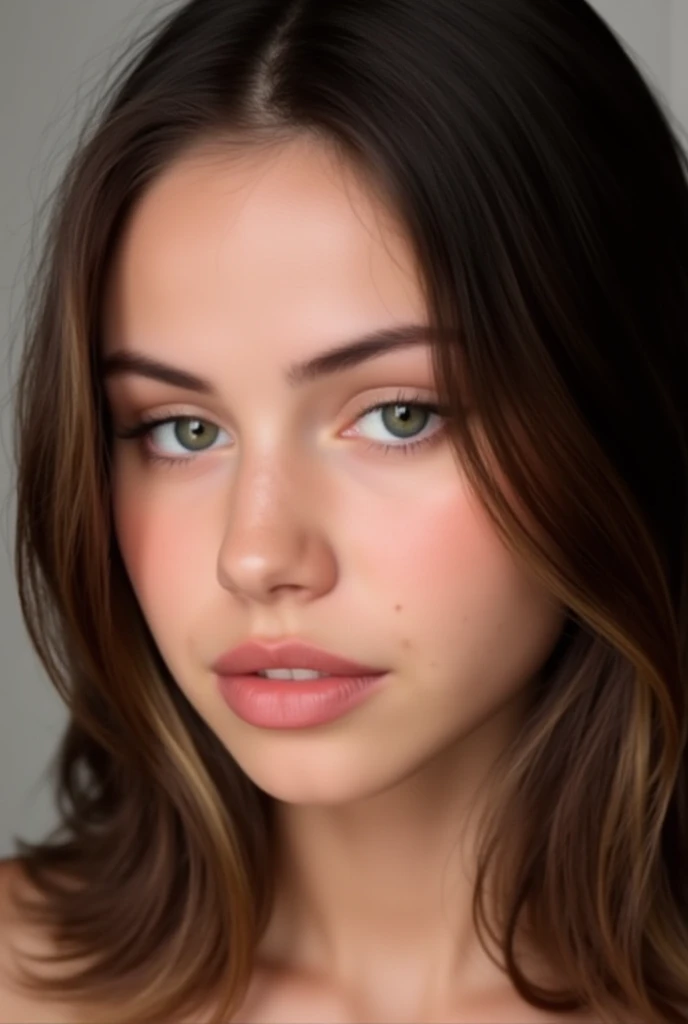 (RAW photo), (gigantic round breasts:1.5), (sharp focus: 1.5), (ultra detailed), (intricate details), (shiny skin:1.5), (oil skin:1.0), (best quality, highres, high resolution:1.5), (photorealistic: 1.37), (ultra realistic,32k), (high detailed skin:1.1),(high quality:1.1), (full body shot:1.5), (Masterpiece, Best quality, Photorealistic, A high resolution, Photography, :1.3), Very close-up shot, Sharp focus, 1 brunette girl, European girl, Popular models, Highly detailed eyes and pupils, Realistic skin, slim body shape, cleavage, Extremely detailed hair, Delicate sexy face, Induction gas, shiny lip, ((Wear a zippered vest)), En plein air, ((Realistic, Super realistic, Realism, realistic detail)),