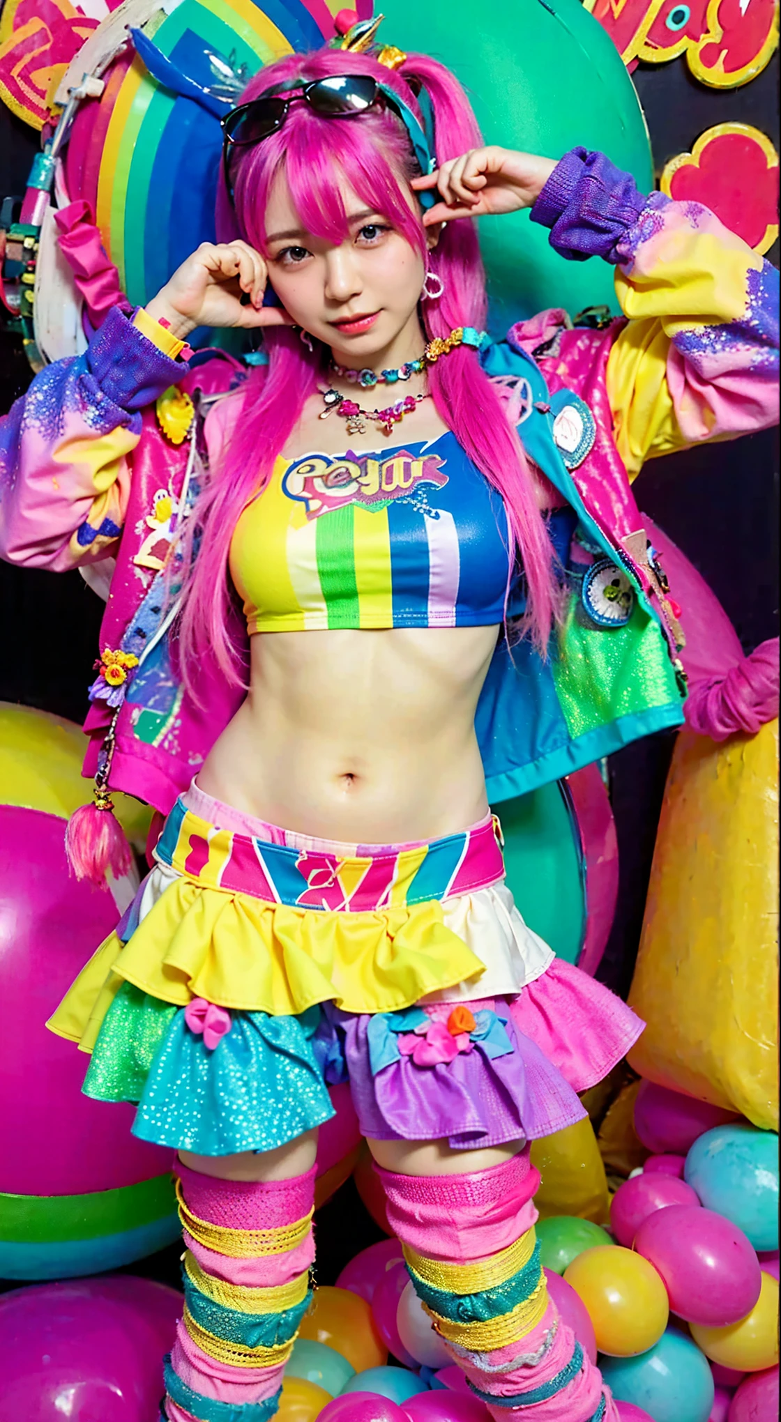 (Completely live action:1.37), (Amazingly realistic textures:1.37), (masterpiece, best quality:1.2), (8k uhd, 16k, 32k, ultra high res), amazingly realistic skin, amazingly realistic photo, superrealism, (photorealistic:1.37), (RAW photo), ultimately realistic, (ultimately realistic all details), (ultimately realistic all textures), super realistic lighting, super realistic shadow, (japanese girl:1.5), ((young face)), smiling, happy, super realistic face, ultimately realistic skin, ultimately realistic eyes, (mascara:1.35)ultimately realistic background, ultimately realistic detail up, kkw-ph1, GotouMaki, (Canon EOS R6, 85mm, 1/200s, f/5.6, ISO 1600), (tattoo), (mechanical armor:1.37), (sel-frame glasses), (blue eyes:1.2), (silver hair:1.3),