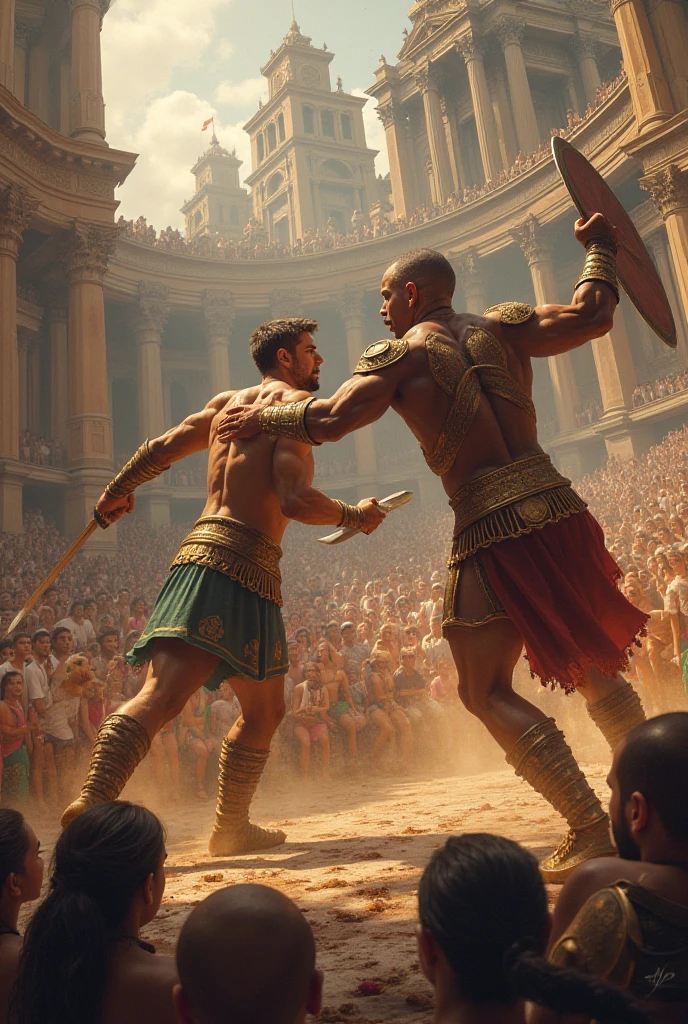 Create an artistic interpretation of a younger Theseus lifting the massive stone to retrieve the sword and sandals that his father had hidden under it, as a symbol of his destiny as a hero.