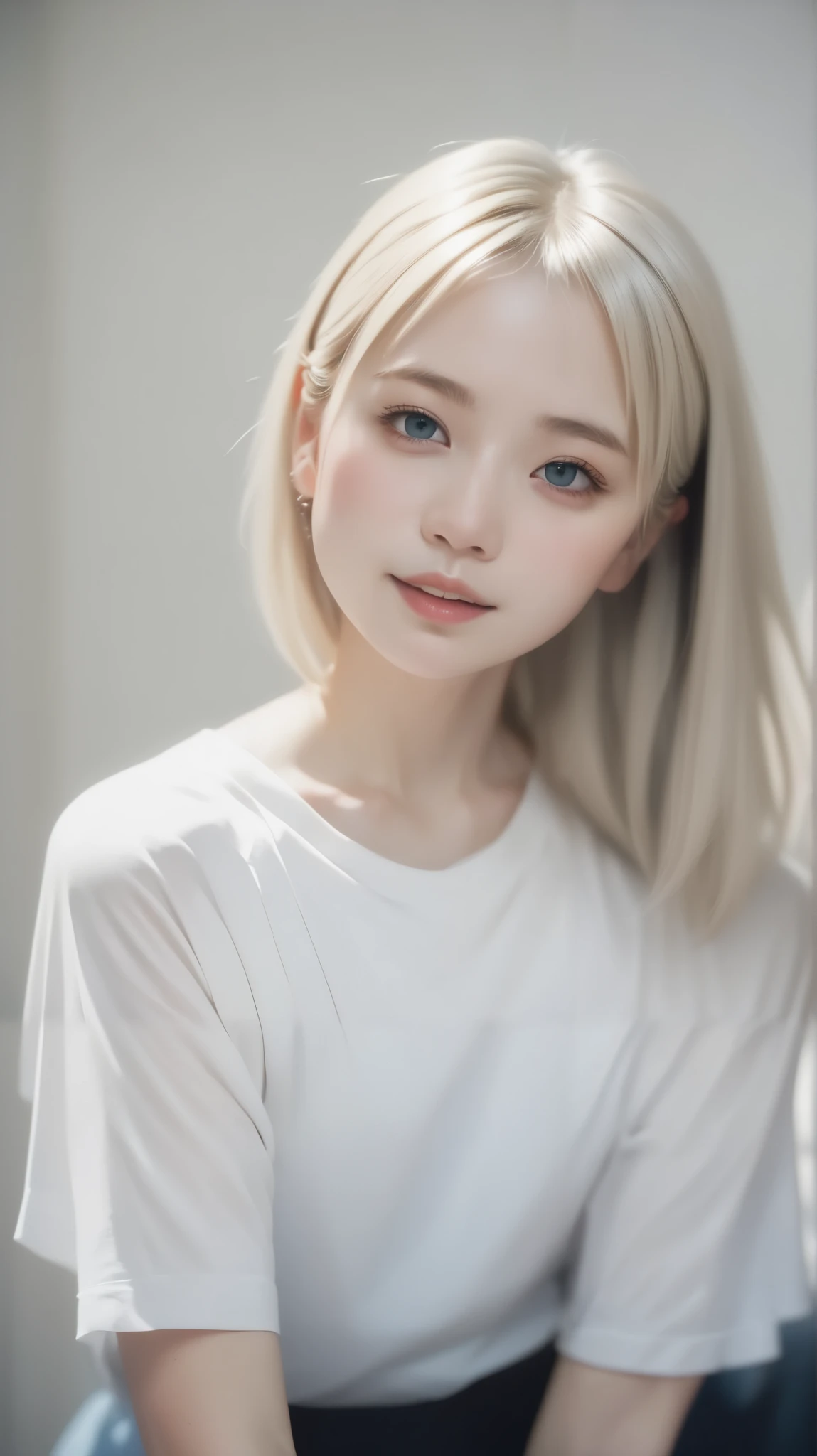 (masterpiece,   best quality :1.2),   Extremely Realistic Photos ,  RAW photos ,  surreal ,  film grain ,  1 girl, Alone,   is very cute,   white shirt 