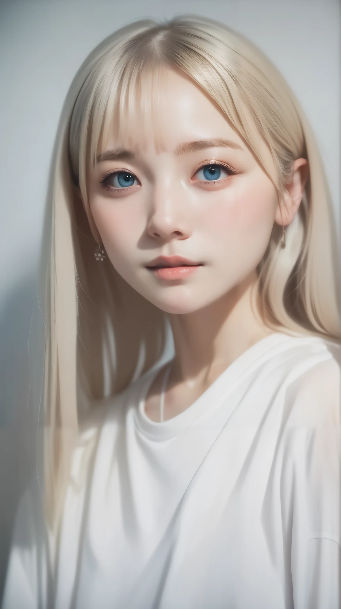 (masterpiece, best quality :1.2), Extremely Realistic Photos , RAW photos , surreal , film grain , 1 girl, Alone, is very cute, white shirt