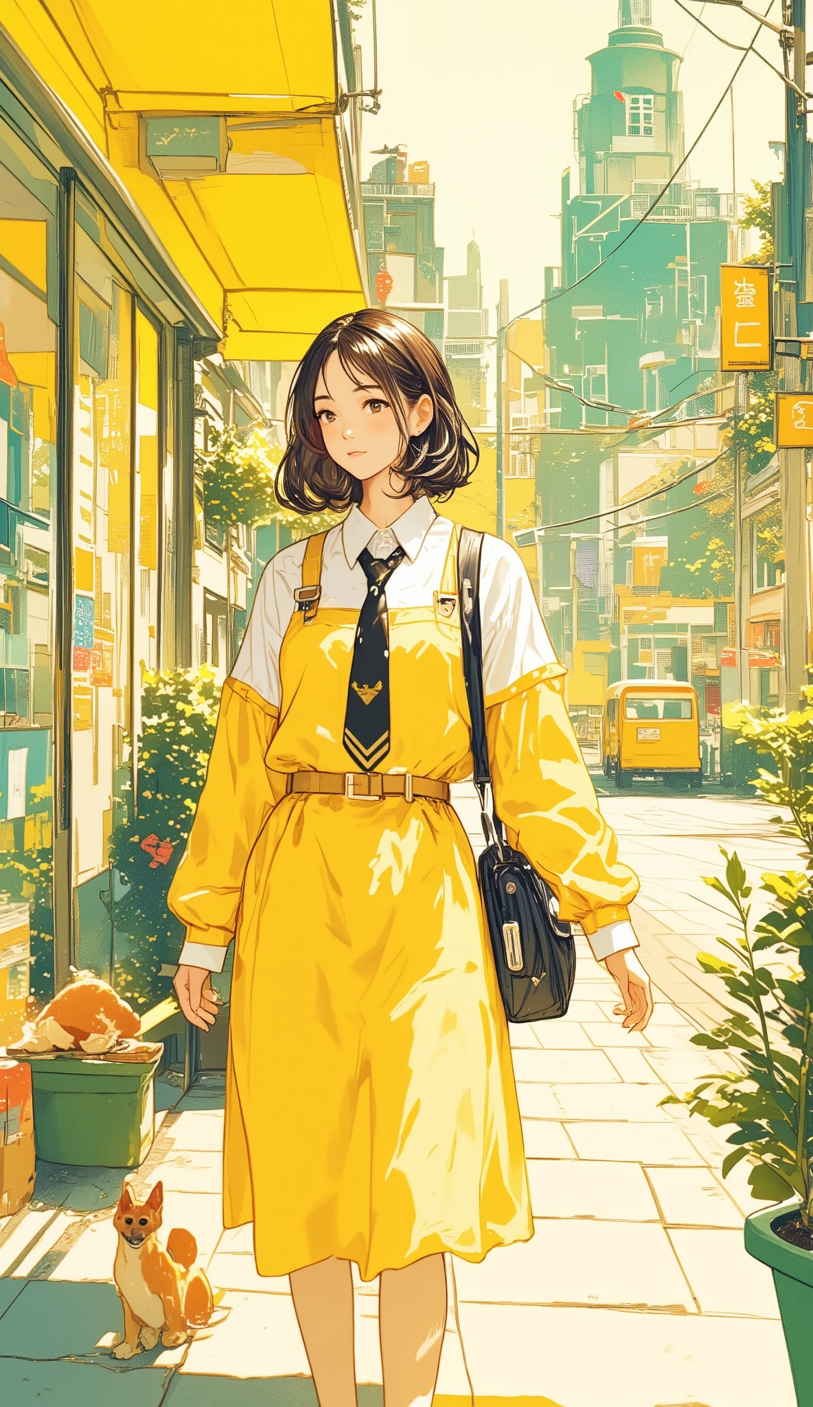 chrome yellow illustrations , Flat Street , cake decoration, Roast turkey, Girl on her way home from school, yellow-green illustrations , End of the year, English muffins , Christmas Eve , Girl, Merry Christmas , mimosa illustrations , To you, illustrations with canary yellow as the main color,, Busy Cities , beautiful woman, Santa Claus, cream yellow illustrations