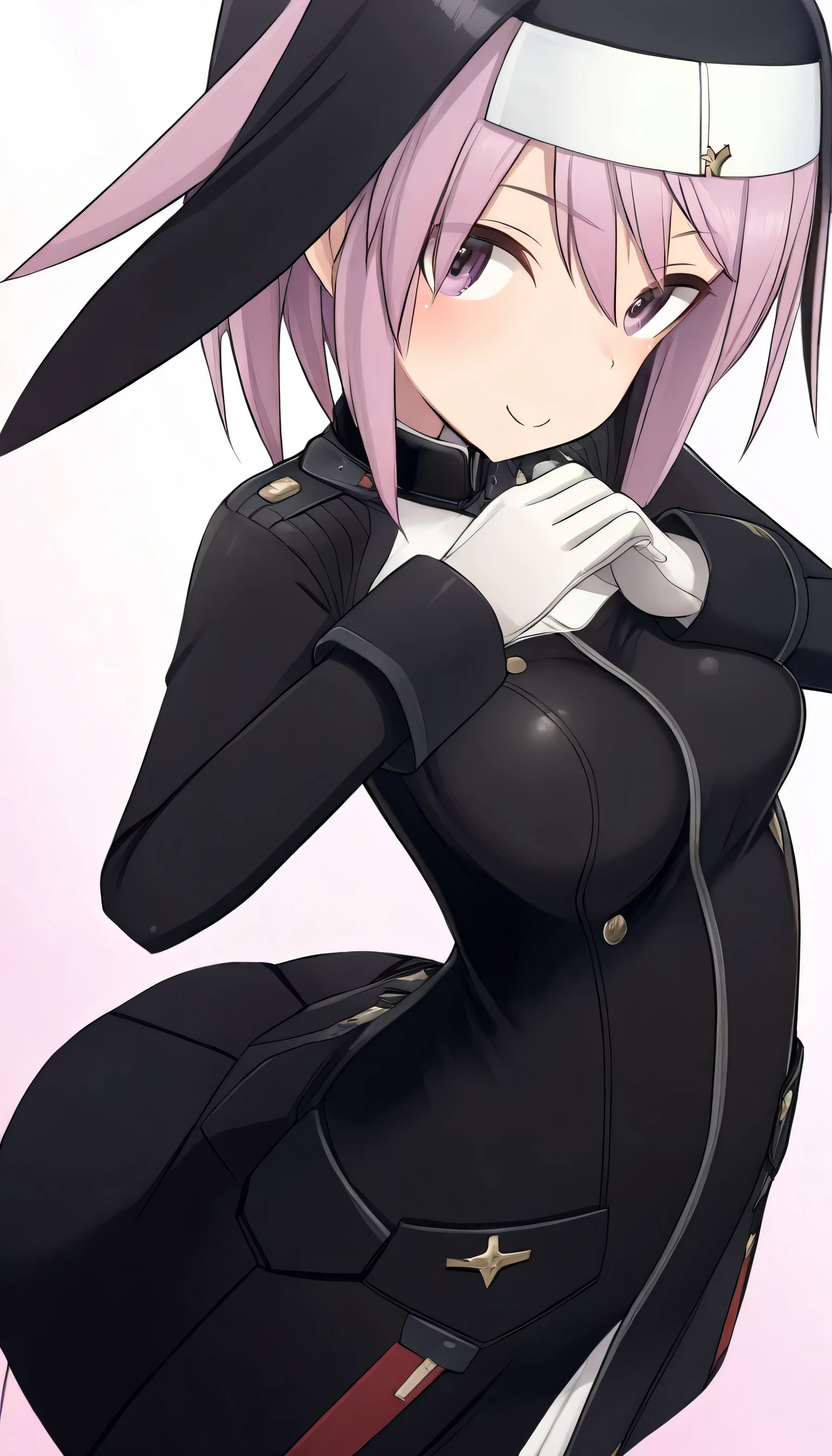 Masterpiece, best quality, very aesthetic, absurdres, up to date, Recent, 【Contemporary, smdfmkn , Fumikane Shimada, 1 girl, smile while opening your mouth、LOL、 light purple eyes 、 Slim、156cm、Age 15、Long hair、 big breasts 、 Alice Gear Aegis , Hirasaka Yoru,Yotsuyu 、hirasaka Yotsuyu、 boobs、Big Breasts、Masterpiece, Picnic、 rimlight, animations、Cleavage Emphasis、 Ultra Details, high resolution, 4K, Right hand correction、Left hand correction 、2 arms、 Soft 、One highlight of the eyes、 rimlight, from front、from right in front of face and body、from front、beautiful fingers、beautiful hands、praying、(best quality:1.2), masterpiece, (loli, little, ultra cute kawaii:1.3), Alone, smile, standing, looking at viewer, cowboy shot, (nup, nun:1.2)、nun cassock clothing, priest,nun cassock clothing, priest,((ultra-detailed)),best quality,masterpiece,(1 Girl),Alone,holy,((full length)),(((sacred))),((Cassock clothing)),((standing)),shoes,white background,simple background,nun,monastery uniform、hands up、nun cassock clothing, priest,long skirt、scarf、Wimple