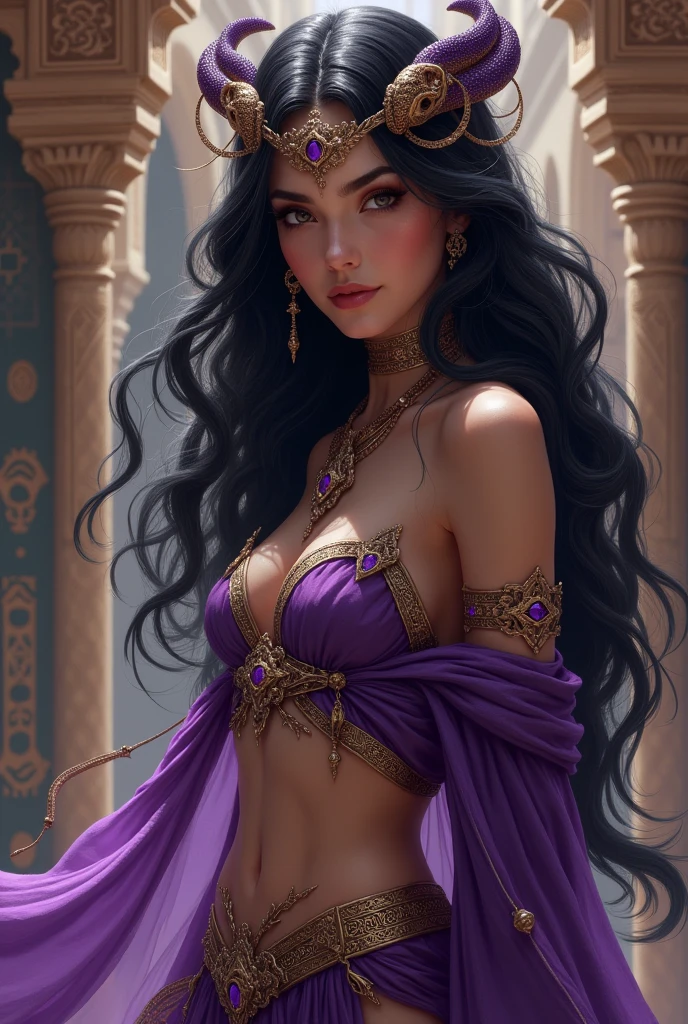 Uma mulher de cabelo cacheados