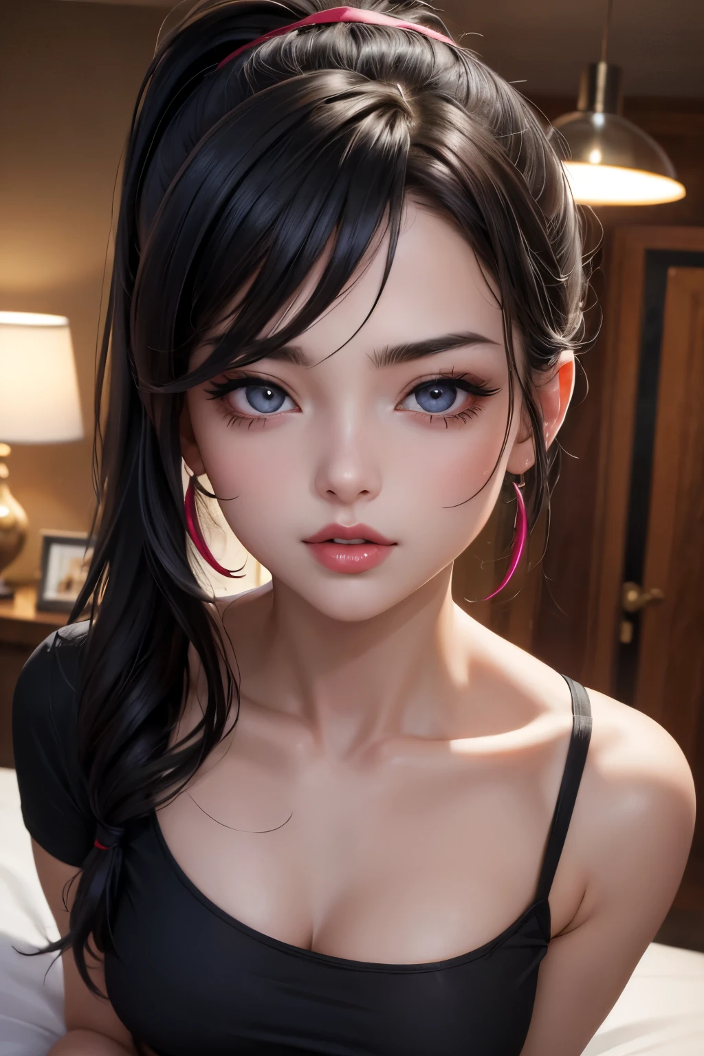 eyes are large and double,、the nasal muscles are elongated,、lips are thick、Bust is B cup and meaty