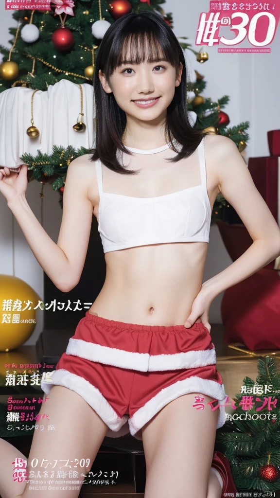 full body Esbian:1.5、Looking at the camera、Nurse clothes with micro mini skirts:1.5、The bikini、Christmas:1.5、Christmas tree、A slender:1.5、Hollow eyes、Blur the background:1.3、(yinchuan:1.5)、bob cuts、Colossal tits、14years、 Lori、A smile:1.3、masterpiece, top-quality, Raw photo, Photorealsitic, faces, unbelievable Ridiculous, beautiful a girl, cute little, shorth hair, depth of fields, hight resolution, ultra-detailliert, finely detail, ighly detailed, extremely detailed eye and face, Sharp pupils, Realistic pupils, foco nítido, Cinematic lighting