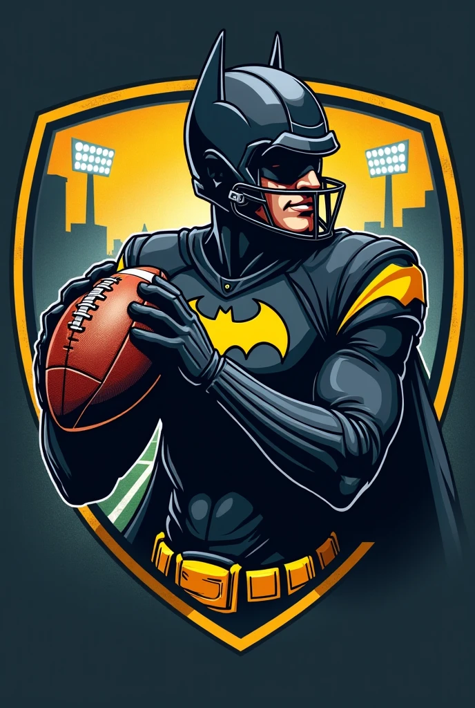 create a sports jersey for school games, with batman theme, showing the front and back of the shirt.