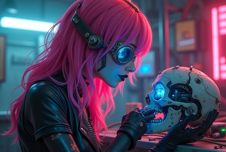 <lora:darkhacker:1> darkhacker, anime hacker, keyboard, laptop, demon skeleton, connected to wires