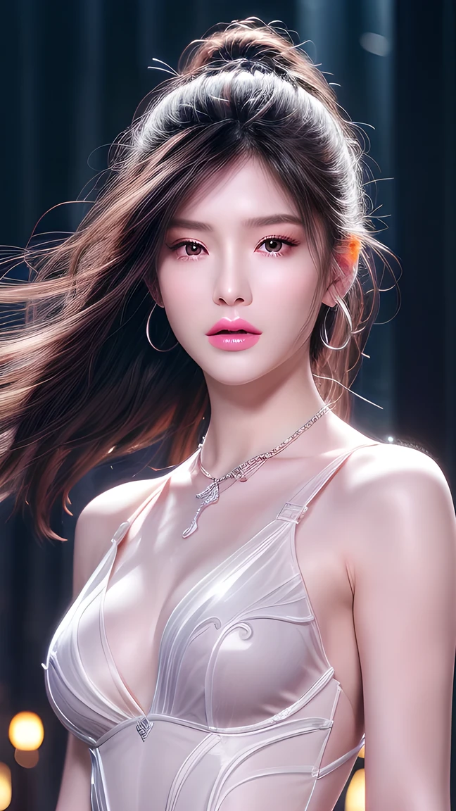 Best Quality, masutepiece, (Realistic:1.2), 1 girl, Detailed face, Beautiful eyes, (masutepiece:1.2, Best Quality), (finely detailed beautiful eye: 1.2), (the Extremely Detailed CG Unity 8K Wallpapers, masutepiece, Best Quality, Ultra-detailed, Best Shadow), (Detailed background), (beautifull detailed face, Beautiful detailed eyes), High contrast, (Best Illumination, extremely delicate and beautiful),1girl in,((Colorful paint splatters isolated on transparent background, dulux,)), Dynamic Angle, Beautiful detailed glow, Full body, Cowboy Shot, White hair, Purple eyes, Best Quality, masutepiece, (Realistic:1.2), The lotus flowers, blazing, At night sky, with full of stars, ighly detailed, Ultra-high resolution, ultra-quality,