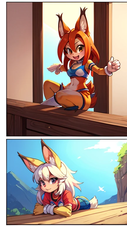 Female furry fusion sara the tikal the echidna and nicole the lynx tiny toons adventure style