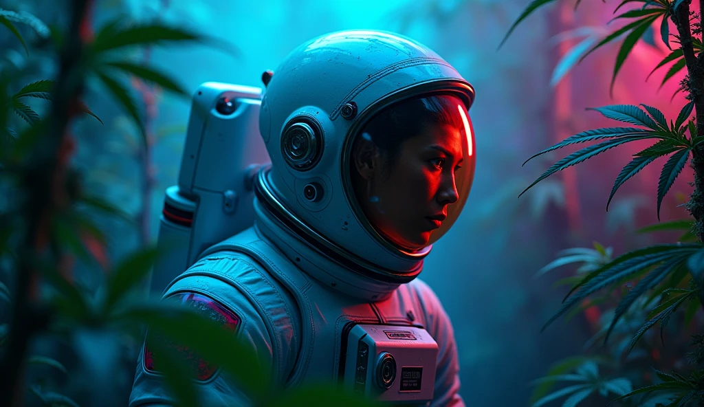photo RAW,(analog photo a (one astronaut), intricate, elegant, sharp focus, illumination soft lighting, masterpiece, kneeling on water, moonlight, flowers in the background, no face, flying rose petals, reflective visor,, Black orange and teal_green colors), masterpiece, award winning photography, lighting, perfect composition, high detail, hyper realistic,dramatic lighting, epic