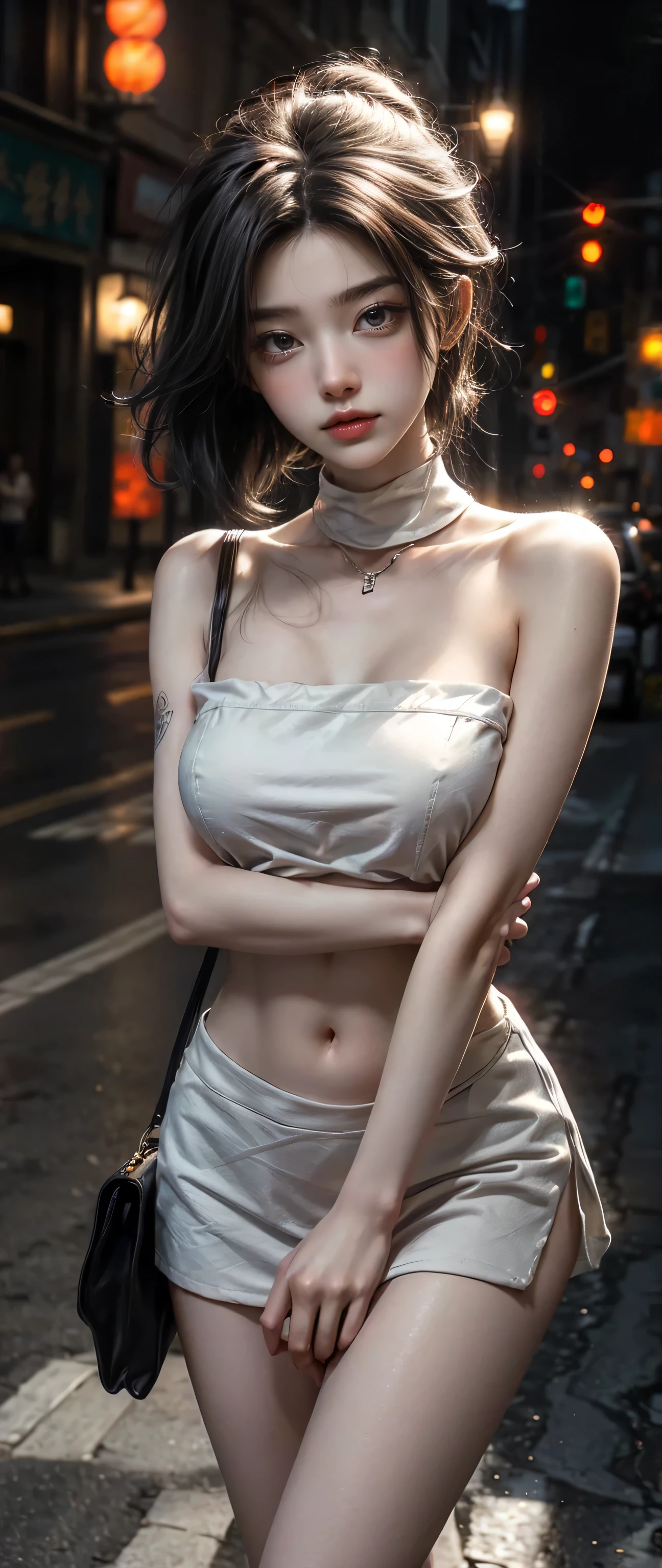 (high angle shot:1.3)、1 of、20th generation、best smile、Very short crop top, long sleeves, (bare abdomen, exposed navels), Sexy abs, mermaid lines,Abdomen is fully exposed., perfect body、big bust、very low cut shorts, Metal belt, cowboy shot, Summer Street, 8k, best quality, masterpiece, realistic, very detailed, vivid colors, professional lighting, cinematic, dynamic pose, dramatic lighting, intricate details,looking at the camera,Harajuku Takeshita Street、