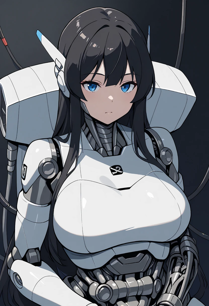 (girl:1.5), (futuristic space suit:1.2), (closed-face helmet:1.2), (black red armor) ( golden stripe on helmet), (white background:1.3), (gigantic tits:1.2)