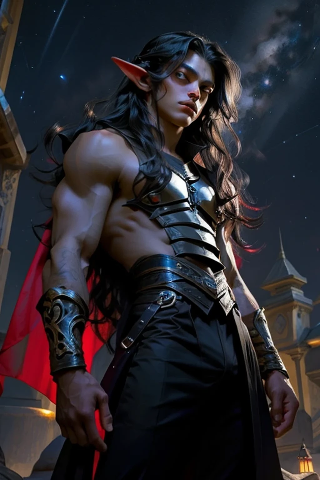 (8k,photorrealistic　RAW photograph　Maximum quality;1.4) (1 Italian boy) Super handsome king of the underworld　(lifelike face) 　(moon hair,  long hair in the wind)　slenderbody　Muscular and macho　large blue eyes　Metallic Moon Aristocratic Suit　Moon decoration 　Fangs peeking out of the mouth　Pointed claws　a seductive gaze　Beautiful expression　A hyper-realistic　(King of the Underworld)　appealing　(real looking skin)　super high resolution　high détail　Luxury Metallic Moon Pants　Moon aura emanating from the body　effect　metallic moon cover 