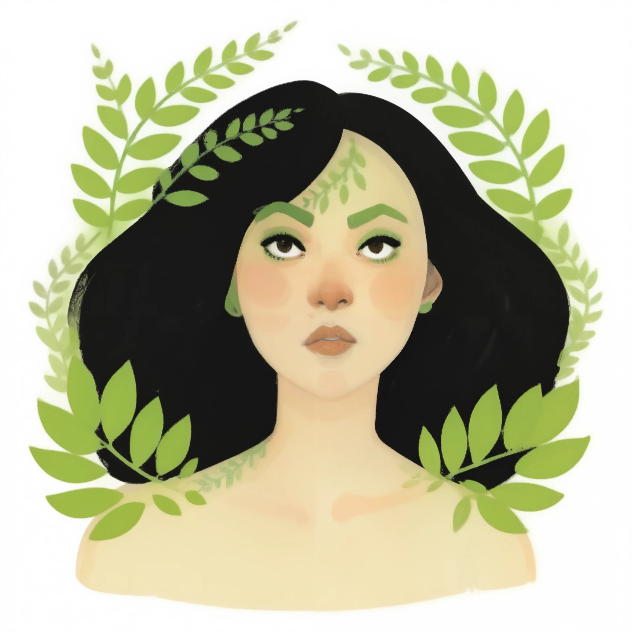 2D Art, hyperdetailed gouache painting , Illustration , gougoaboveaintleaves style, portrait of a girl on a simple white background, full body shot, very detailed, Picture books by Ren , score_9, score_8_above, score_7_above, score_6_above