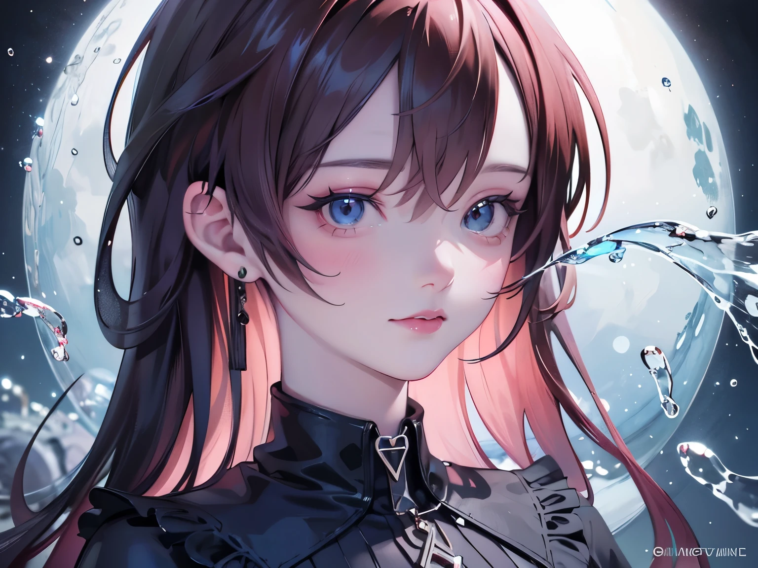  realistic gothic digital art portrait with water