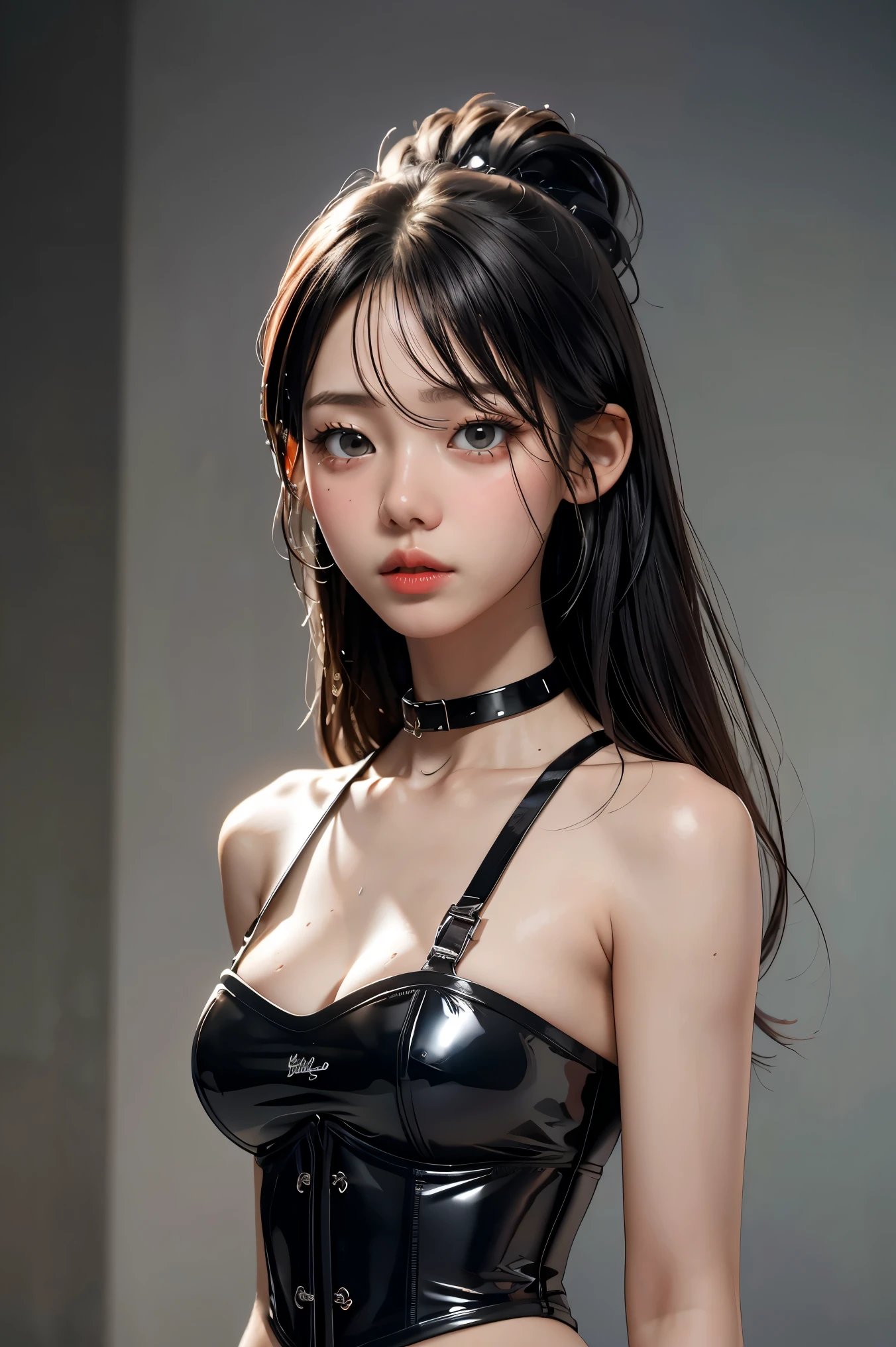 Angry Face, BDSM,slave,Rubber,Black Corset,Bondage,Collar,NSFW,((Best Quality, 8k, Masterpiece:1.3))), Crisp Focus: 1.2、(Layer Cut, Big:1.2),Beautiful Woman with Perfect Figure: 1.4、Slender Abs:1.2、Wet Body:1.5、Highly Detailed Face and Skin Texture、Detailed Eyes、Double Eyelids,Long Hair