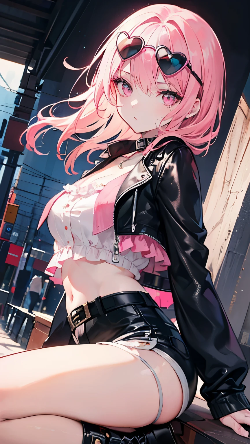 Pink Hair、ピンク目girl、Small breasts、Hair Bun、girl、Small breasts、Lolita、Bright smile、Looks about 15 years old、Petan Musume、short、目のhighlight、Sexy thighs、雨☔️、Wet clothes from the rain、Your eyes are so beautiful、highlight