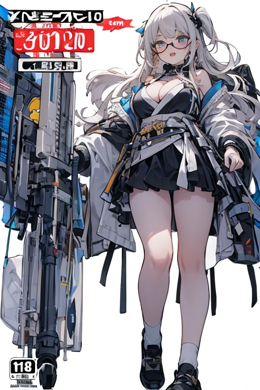 White color hair，Royal sister figure，A beautiful full body girl，with fair skin，24 years of age，busty figure，Combat attire，take gun，Super sexy scene，facial closeups