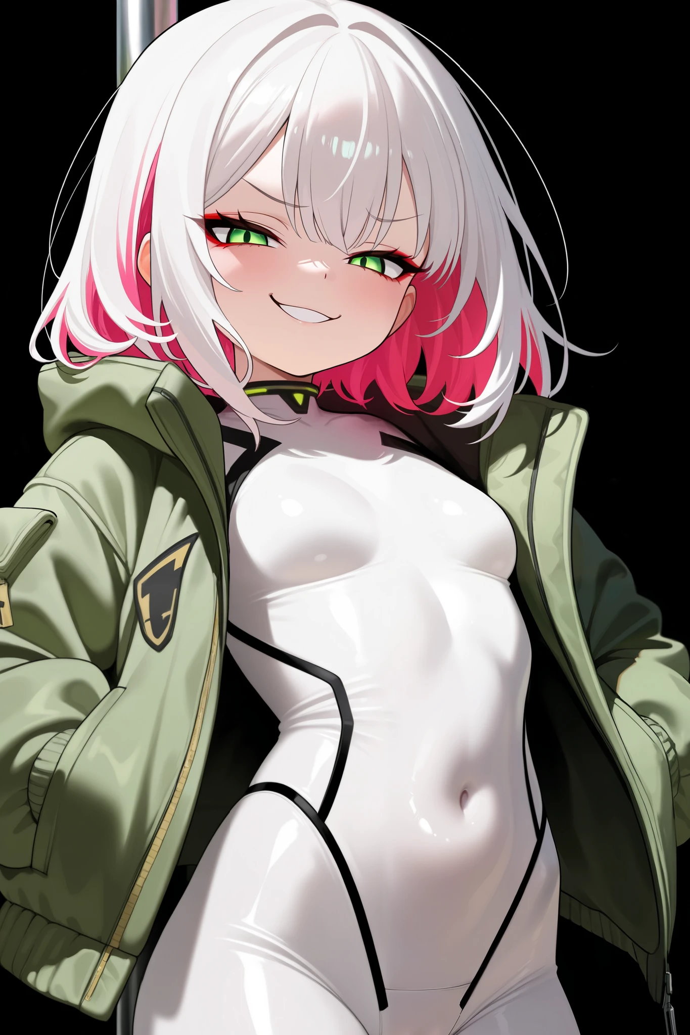 score_9, score_8_up, score_7_up, score_6_up, score_5_up, score_4_up, source_anime
, 1girl, nahida (genshin impact), genshin_impact, white hair, small breasts, collarbone,  floox style, \\\\\  jacket,, open clothes, green jacket, green track suit,, sportswear, standing, track jacket, green track pants, track suit, \\\\\ steam, steaming body, sweat,, rating_explicit, high resolution, deep breath, head out of frame, grey background, solo, , ,  bandaid on nipples, (loli:1.2), short female