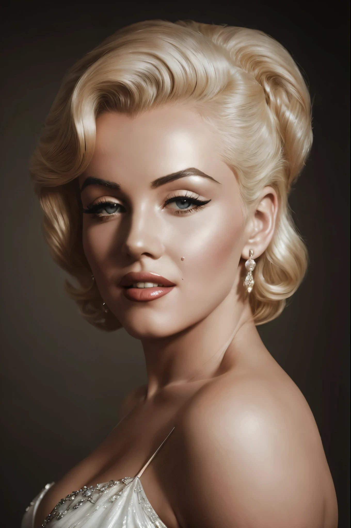 (A high resolution,Best quality,Realistic),(Portrait,Character)' Marilyn Monroe,(Side view:1.1),Portrait in (Classic charcoal style:1.2) with (Fine, detailedshadows:1.1),The image is (Exceptional quality:1.2), with (Clear's lines:1.1) and (Subtle tones:1.1) Create an (true to life:1.37) . the lighting is subdued,full body visible, full figure in photo, hollywood style, award winning photo, professional lighting, perfect use of lights, (Natural:1.1), Emphasize the contours of his face,adding depth to the overall composition.This artwork captures the beauty and elegance of a ager, artgerm