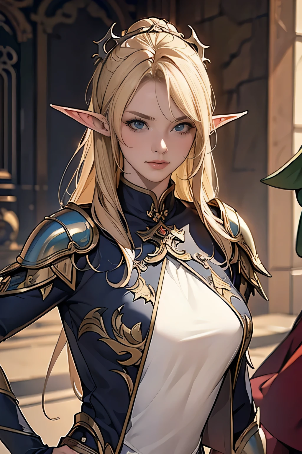 ( best quality,16k,masterpiece),Blonde woman, Female Elves by Chen Dingbo,
gothic armor