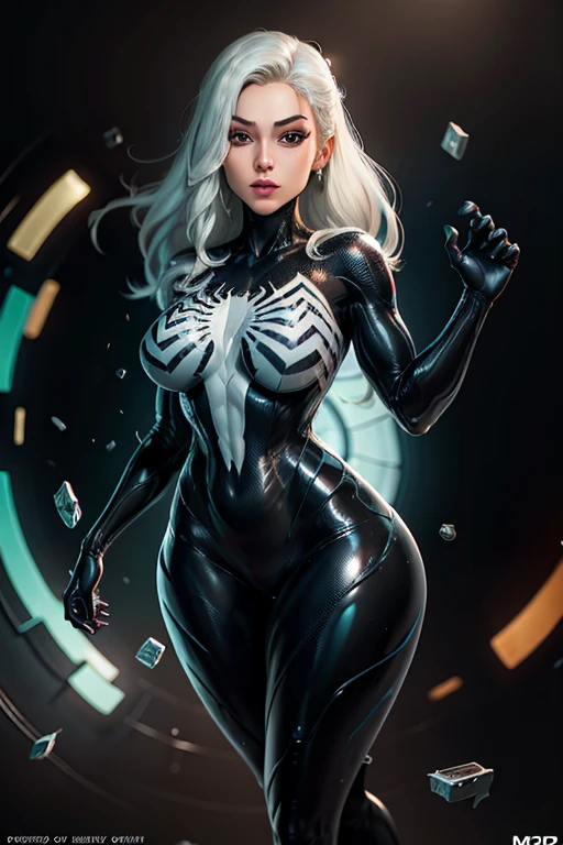 4K,realisticlying,Glamorous,The very detailed,There a girl in Dingcheng,Wearing a black Spider-Man costume,(Black and white:1.4) the night,symbiote,venomize,a large amount of mucus,she a spiderman,Black superhero theme,In front of the sky,Flushed complexion,( Open legs, camel-toe,, Vulvar shape:1.3),(GGCameltoe:1.3)Legs apart,25 age old,full bodyesbian