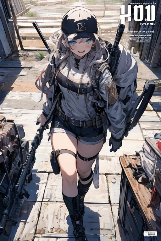 Sense of presence, look up, Focus on shoes, (White Hair Girl), (Thick, dark blue eyebrows:1.4), (Dark blue eyebrows:1.7), (Thick eyebrows:1.3), (Huge black fluffy animal ears:1.1), (Black animal ears:1.1), BREAK, (((Mesh Stitching Crop T-Shirt, Cutout Long Sleeve Top))),BREAK, (Big Breasts:1.2, Thick legs, Adult female body, Sturdy body:1.2), (sharp eyes, Ultra-high definition CG, Precisely designed costumes, 4K, 8K, Ultra-high definition CG, Precisely designed costumes, Clear lines, Expressive and Captivating Eyes, Fine Details and Realistic Textures, cinematic lighting), ((white background)), BREAK, (過剰なRuggedThick soleブーツを履いています:1.2), (Thick sole:1.5), (Big shoes:1.3), brwak,((Distressed denim:1.3))