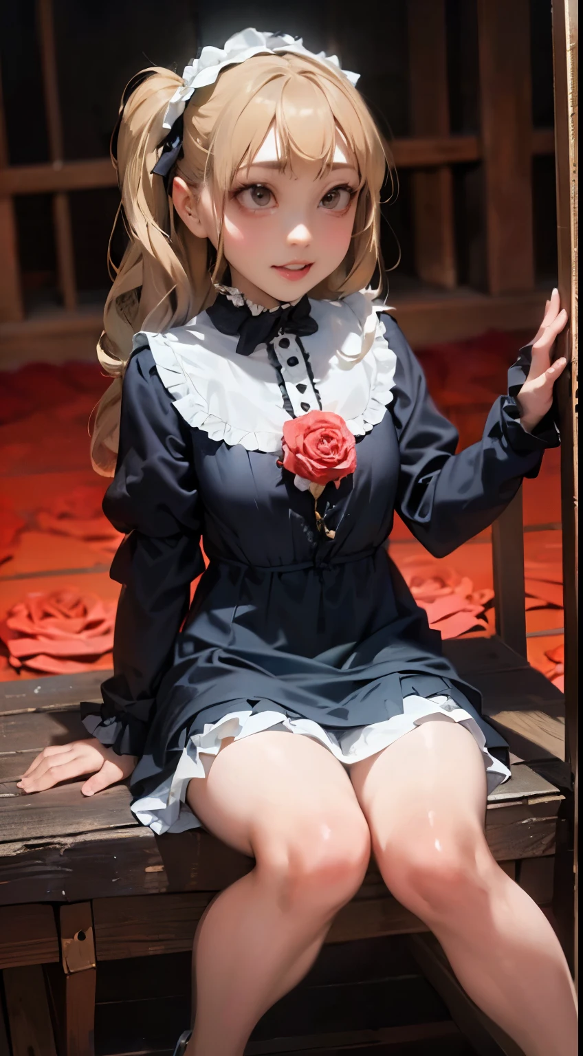 (masterpiece:1.2),8k, beautiful, high quality, ((Amazing Artwork:1.5)),
((Flexible and sexy posture:1.5)),
(gothic lolita:1.6),((ruffle,decoration rose dress:1.8)), (flower hair ribbon),thighhighs,
Cute girl, ((White skin:1.6)), (ahe face:1.8), ((Slim girl:1.5)), (:1.5), (( girl:1.5)),
pov,(naughty:1.7),(slut:1.8),
(On a dirty torture chamber:1.5), moody lighting, prison,
high angle full body shot,