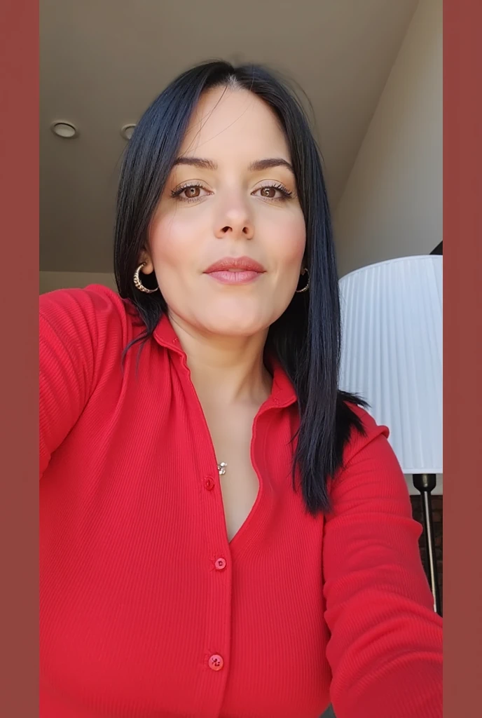 NSWF (Manter o mesmo rosto da imagem e essencial), manter a pose, she is naked showing her big breasts, and she has a naughty face, her skin is flushed.
